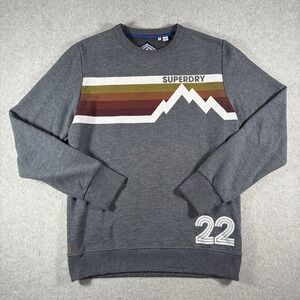 Superdry Sweatshirt Mens XL Mountain Squad Graphic Fleece Crewneck Pullover